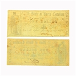 Extremely Rare 1861 $1.00 State of North Carolina Confederate Note - Great Investment -
