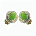 Gorgeous 3.70CT Chrome Diopside 14 TK Yellow Gold/Sterling Silver Earring - Great Investment -TNR-