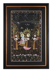 Very Rare Indian Krishna Silk Framed Art Paining -PNR-