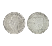 1935 Sweden 5 Kronor Gustav V Silver Coin