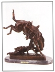 Wicked Pony Bronze by Frederic Remington 22.5" x 21"  (SKU-AS) (Vault_AS)