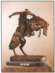 Wooly Chaps Bronze by Frederic Remington 10" x 11"  (SKU-AS) (Vault_AS)