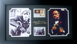 *Rare Marlon Brando with Authentic Swatch of Clothing Museum Framed Collage - Plate Signed (Vault_BA)