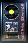 *Rare Rolling Stones Vinyl Record with Mini Guitar Museum Framed Collage - Plate Signed (Vault_BA)