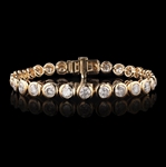APP: 44.9k 9.35ctw Diamond 14K Yellow Gold Tennis Bracelet Condition - Brand New (Vault_R26_38981)