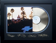 The Eagles Hotel California Album Cover and Gold Record Museum Framed Collage - Plate Signed (Vault_BA)