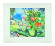 MARC CHAGALL Paysage Mini Print 10in x 12in, with Certificate CXCII of CCLXXV