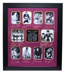 Very Rare Legends of Rock and Roll 16 Plate Signed Greats Framed Art -PNR-