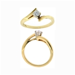 14KT Yellow Gold 0.22CT Diamond Solitaire Ring -PNR-