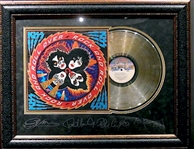 KISS Rock and Roll Over Album Cover and Gold Record Museum Framed Collage - Plate Signed (Vault_BA)