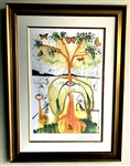 Salvador Dali (After) "Mad Tea Party"  22 1/2 X 29 1/2 Museum Framed & Matted with Certificate (Vault_DNG)