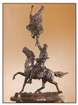 Buffalo Signal Bronze by Frederic Remington Rendition 29.5" x 22"  (SKU-AS) (Vault_AS)