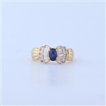 18KT Yellow Gold Sapphire and Diamond Ring -PNR-