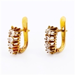 10K Yellow Gold 0.70CT Diamond Earrings -PNR-
