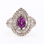 App: $19,112 1.40ct UNHEATED Pink-Purple Sapphire and 1.11ctw Diamond Platinum Ring (GIA CERTIFIED) (Vault_R37) 
