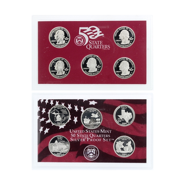2004 United States Mint 50 State Quarters Silver Proof Set Coin
