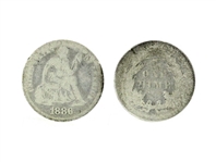 1886 US Liberty Seated Type Dime Coin