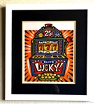 Burton Morris - "Slot Machine" Orange Framed Giclee Original Signature with Certificate  (Vault_DNG)