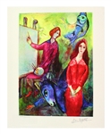MARC CHAGALL Artist and Model Mini Print 10in x 12in, with Certificate XL of CCLXXV