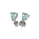1.60CT Pear Cut Blue Topaz Solitaire Sterling Silver Earrings