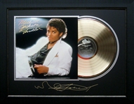 Michael Jackson Thriller Album Cover and Gold Record Museum Framed Collage - Plate Signed (Vault_BA)