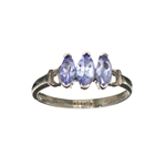 0.40CT Marquise Cut Tanzanite And Sterling Silver Ring