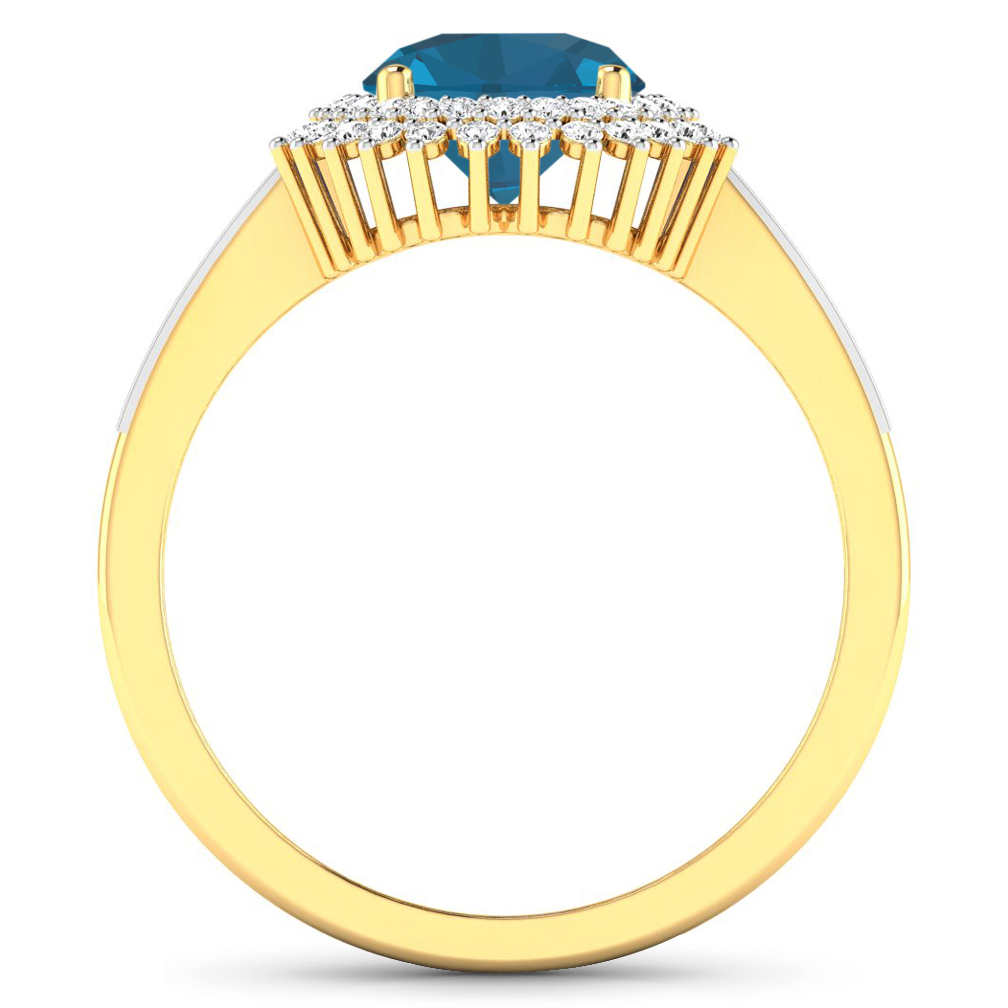 Lot Detail - 14K Yellow Gold #7 Size Ring 1.9 Carat London Blue Topaz ...