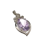 10.70CT Purple Amethyst And White Sapphire Sterling Silver Pendant