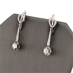 14K White Gold 0.90CT Diamond and Diamond Earrings -PNR-