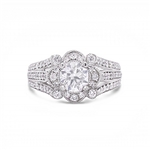 App: $10,880 0.80ct CENTER Diamond Platinum Ring (1.54ctw Diamonds) (Vault_R40)