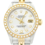  Rolex Ladies Datejust 69173 18K Gold & Steel Mother of Pearl Dial Diamond Watch (Vault_CC)