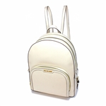 Brand New Michael Kors Jaycee LG Zip PKT Backpack light Cream Leather (Retail Price) $558