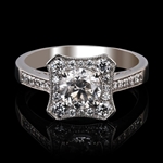 App: $21,850 1.01ct SI2 Clarity Diamond Platinum Ring (1.36ctw Diamonds) EGL USA CERTIFIED (Vault_R40)