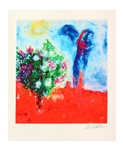 MARC CHAGALL Couple Above St. Paul Mini Print 10in x 12in, with Certificate XCIX of CCLXXV