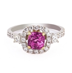 App: $17,580 1.57ct Pink Sapphire and 0.37ctw Diamond 18K White and Yellow Gold Ring (Vault_R41) 