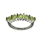 1.50CT Round Cut Peridot Sterling Silver Ring