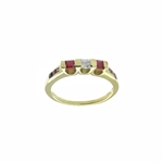 Ruby Gemstone Gold Plated 925 Sterling Silver Size 7 Ring 