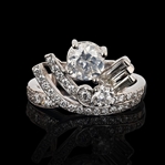 App: $15,310 1.23ct CENTER Diamond Platinum Ring (2.26ctw Diamonds) (Vault_R41) 